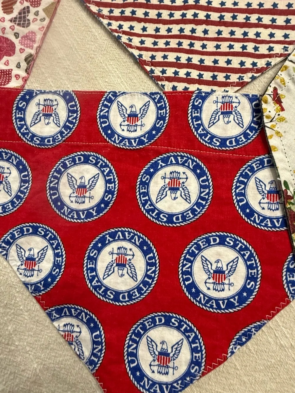 7 total assorted dog bandanas -  Holiday Themed